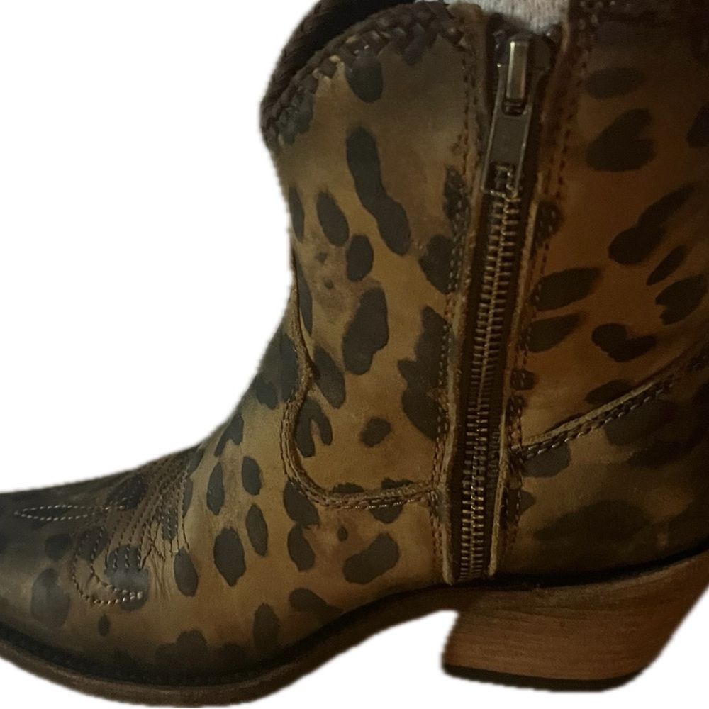Liberty Black Chita Miel Leopard Ankle Booties - Picture 3 of 9